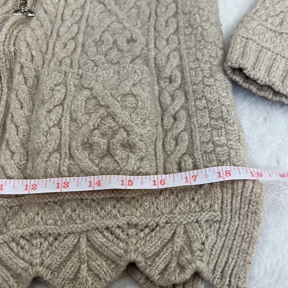 Inis Crafts 100% merino wool zippered cardigan made in Ireland size S - Picture 13 of 16
